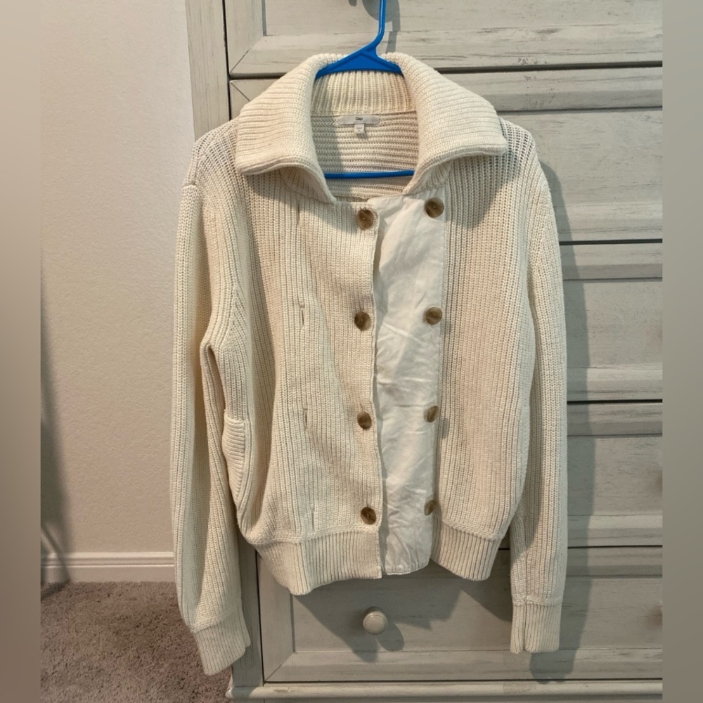 Gap double-breasted knit cardigan sweater size M